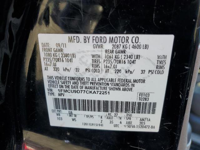 Photo 11 VIN: 1FMCU9D77CKA72251 - FORD ESCAPE XLT 