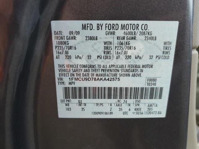 Photo 12 VIN: 1FMCU9D78AKA42575 - FORD ESCAPE XLT 