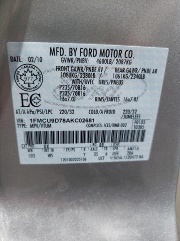 Photo 12 VIN: 1FMCU9D78AKC02681 - FORD ESCAPE 