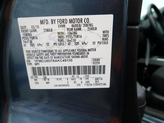 Photo 9 VIN: 1FMCU9D78AKC49130 - FORD ESCAPE XLT 