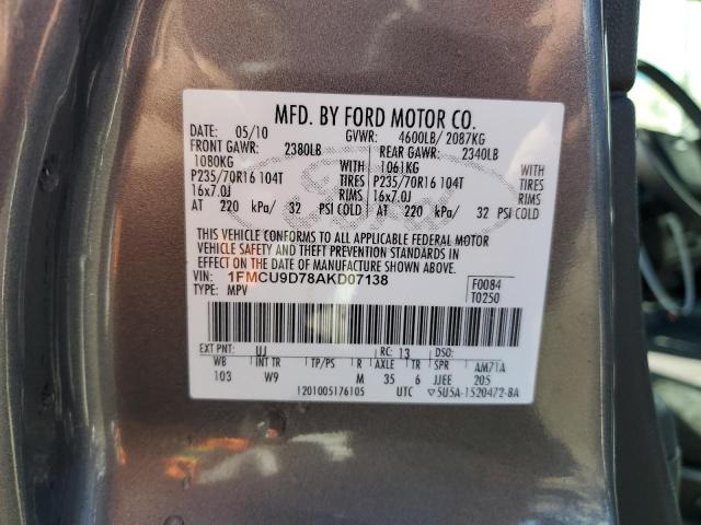 Photo 12 VIN: 1FMCU9D78AKD07138 - FORD ESCAPE 