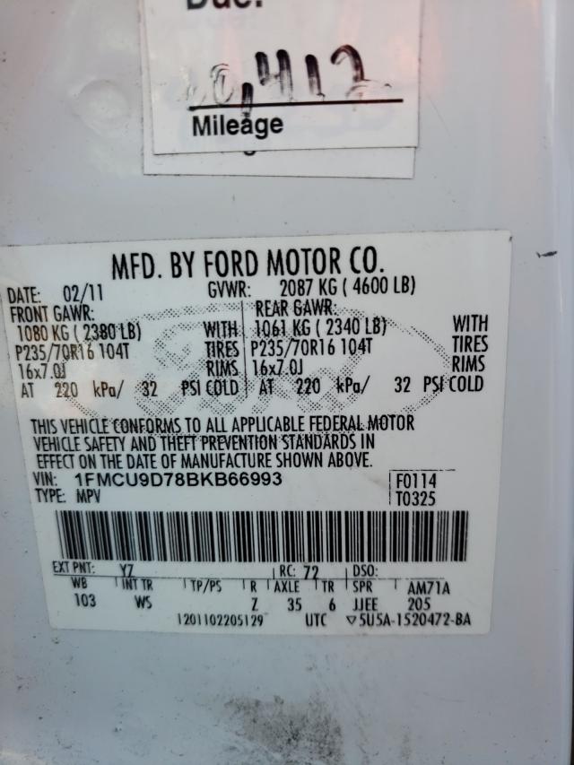 Photo 9 VIN: 1FMCU9D78BKB66993 - FORD ESCAPE XLT 