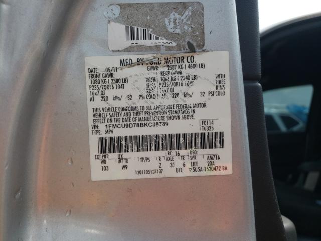 Photo 9 VIN: 1FMCU9D78BKC38789 - FORD ESCAPE XLT 