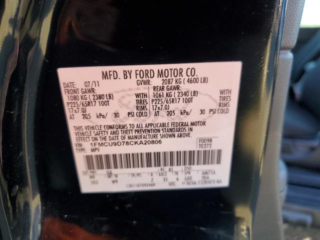 Photo 11 VIN: 1FMCU9D78CKA20806 - FORD ESCAPE 