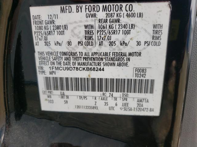 Photo 9 VIN: 1FMCU9D78CKB68244 - FORD ESCAPE XLT 