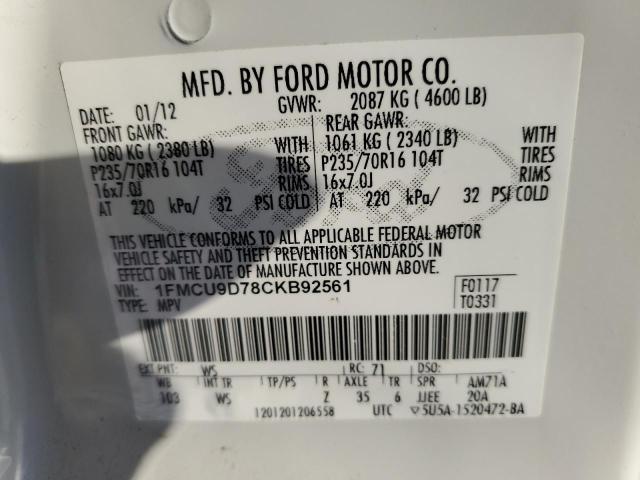 Photo 11 VIN: 1FMCU9D78CKB92561 - FORD ESCAPE 