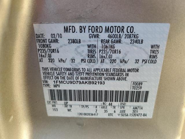 Photo 12 VIN: 1FMCU9D79AKB92193 - FORD ESCAPE XLT 