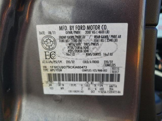 Photo 12 VIN: 1FMCU9D79CKA60473 - FORD ESCAPE XLT 