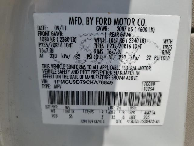 Photo 13 VIN: 1FMCU9D79CKA76849 - FORD ESCAPE 