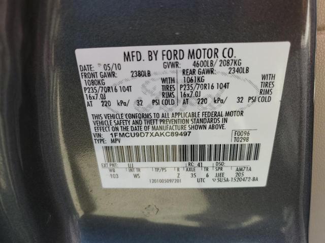 Photo 13 VIN: 1FMCU9D7XAKC89497 - FORD ESCAPE XLT 