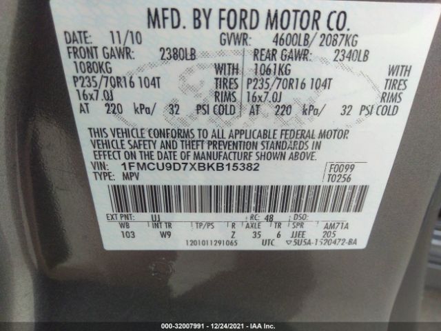 Photo 8 VIN: 1FMCU9D7XBKB15382 - FORD ESCAPE 