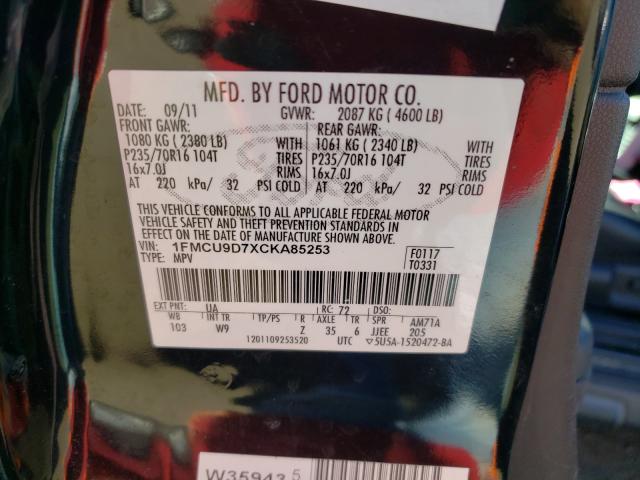 Photo 9 VIN: 1FMCU9D7XCKA85253 - FORD ESCAPE XLT 