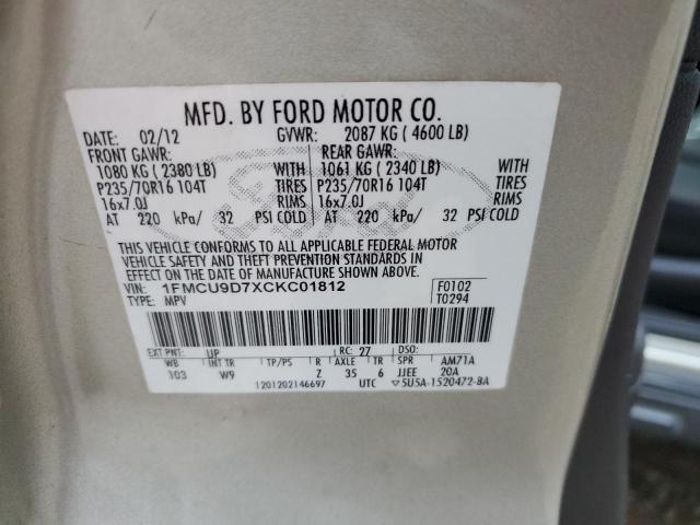 Photo 11 VIN: 1FMCU9D7XCKC01812 - FORD ESCAPE XLT 