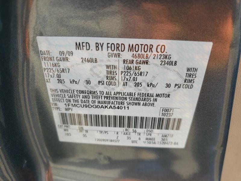 Photo 9 VIN: 1FMCU9DG0AKA54011 - FORD ESCAPE XLT 