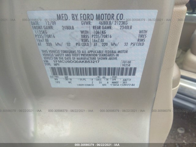 Photo 8 VIN: 1FMCU9DG0AKB53217 - FORD ESCAPE 