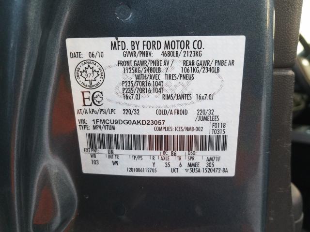 Photo 9 VIN: 1FMCU9DG0AKD23057 - FORD ESCAPE XLT 