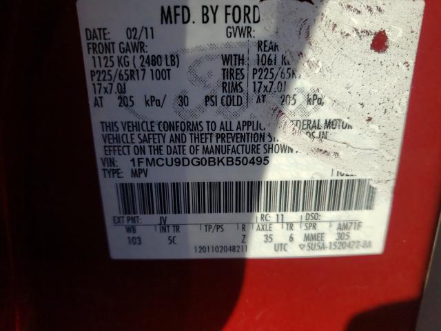 Photo 9 VIN: 1FMCU9DG0BK504495 - FORD ESCAPE XLT 