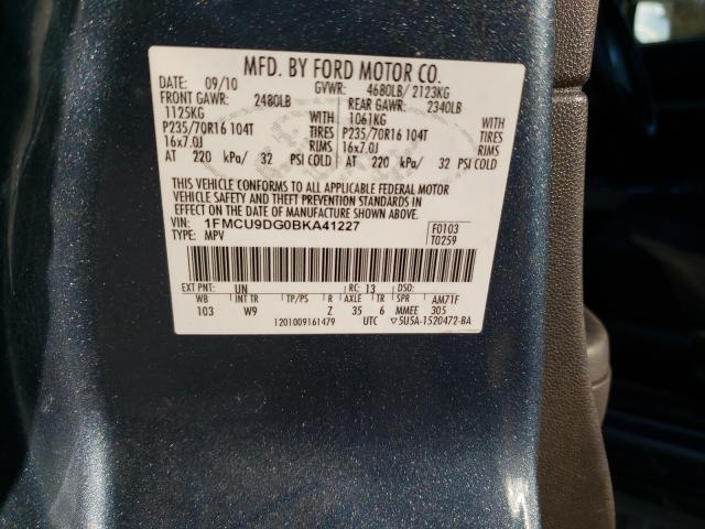 Photo 9 VIN: 1FMCU9DG0BKA41227 - FORD ESCAPE XLT 