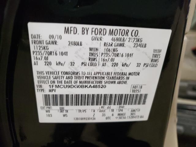 Photo 9 VIN: 1FMCU9DG0BKA48520 - FORD ESCAPE XLT 