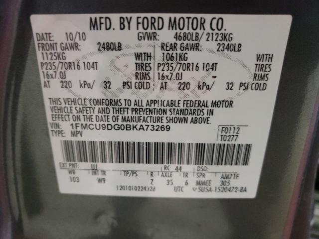 Photo 9 VIN: 1FMCU9DG0BKA73269 - FORD ESCAPE XLT 