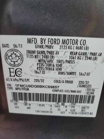 Photo 12 VIN: 1FMCU9DG0BKC69857 - FORD ESCAPE XLT 