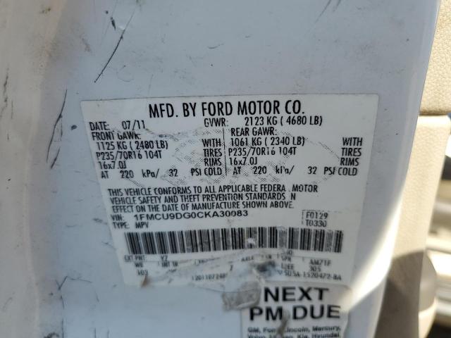 Photo 11 VIN: 1FMCU9DG0CKA30083 - FORD ESCAPE XLT 