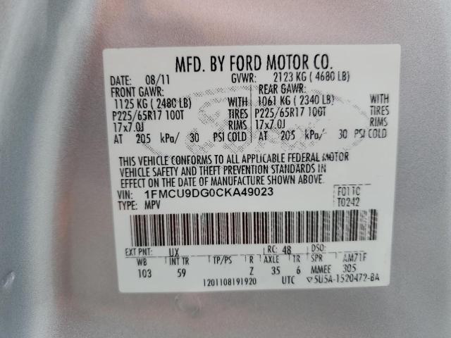 Photo 13 VIN: 1FMCU9DG0CKA49023 - FORD ESCAPE 