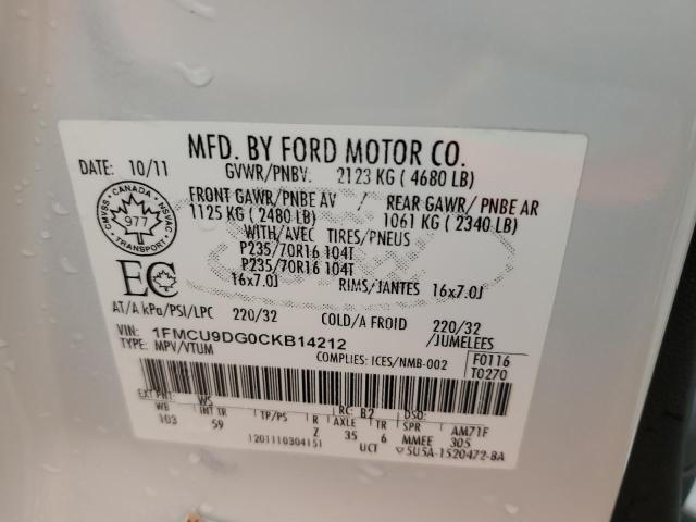 Photo 13 VIN: 1FMCU9DG0CKB14212 - FORD ESCAPE XLT 