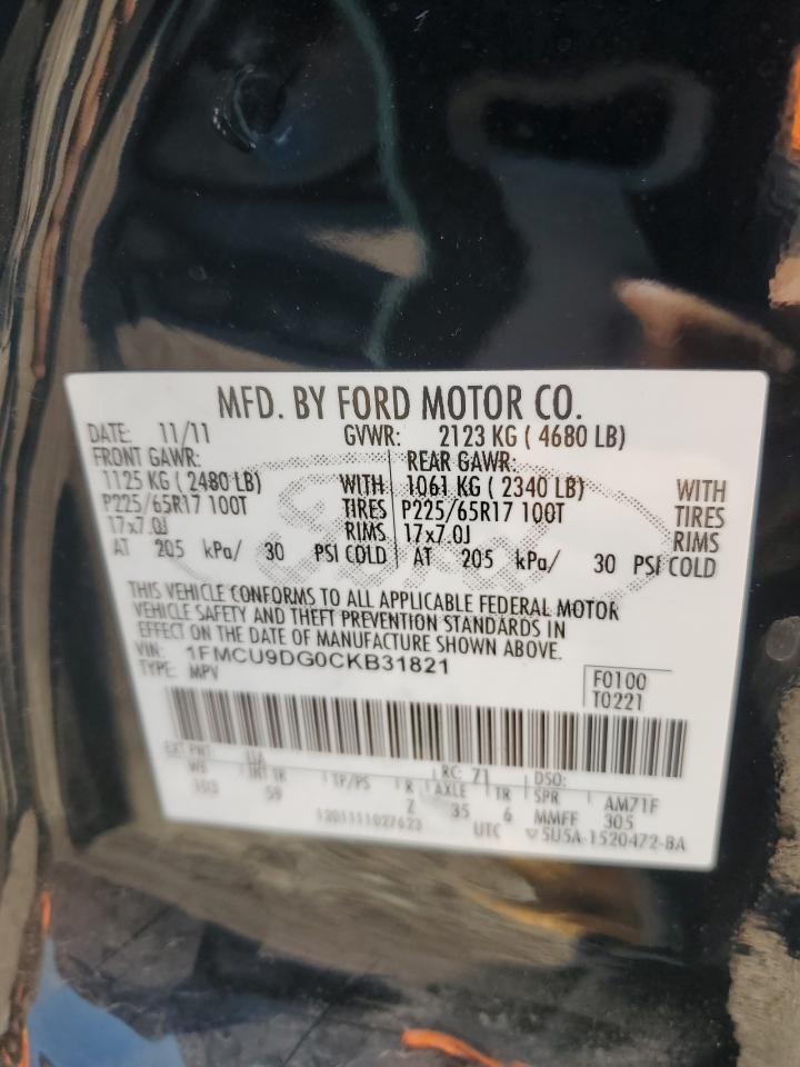 Photo 11 VIN: 1FMCU9DG0CKB31821 - FORD ESCAPE 