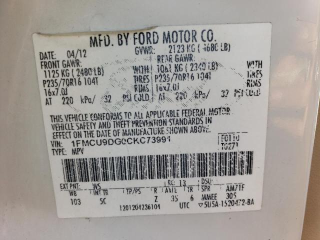 Photo 13 VIN: 1FMCU9DG0CKC73991 - FORD ESCAPE XLT 