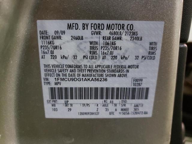 Photo 9 VIN: 1FMCU9DG1AKA56236 - FORD ESCAPE XLT 