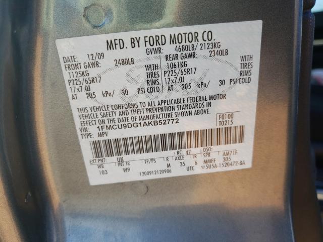 Photo 9 VIN: 1FMCU9DG1AKB52772 - FORD ESCAPE XLT 