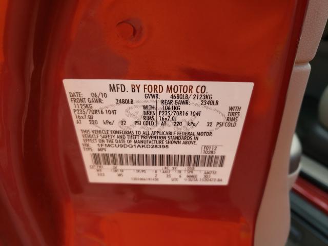 Photo 9 VIN: 1FMCU9DG1AKD28395 - FORD ESCAPE XLT 