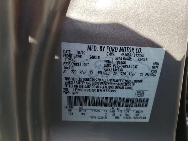 Photo 9 VIN: 1FMCU9DG1BKA75399 - FORD ESCAPE XLT 