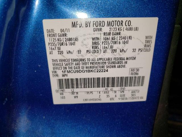 Photo 12 VIN: 1FMCU9DG1BKC22224 - FORD ESCAPE XLT 