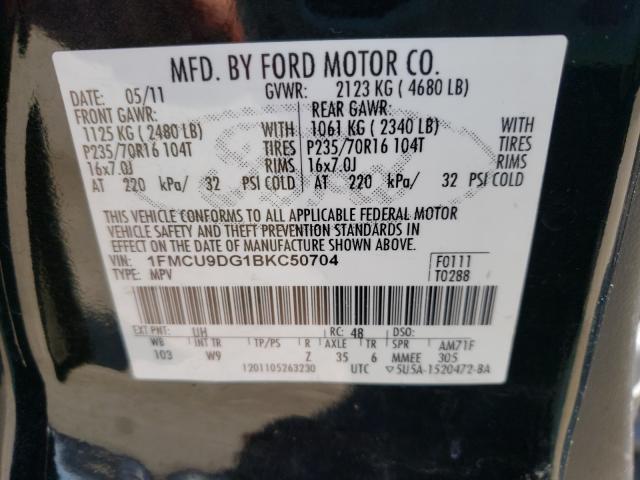 Photo 9 VIN: 1FMCU9DG1BKC50704 - FORD ESCAPE XLT 