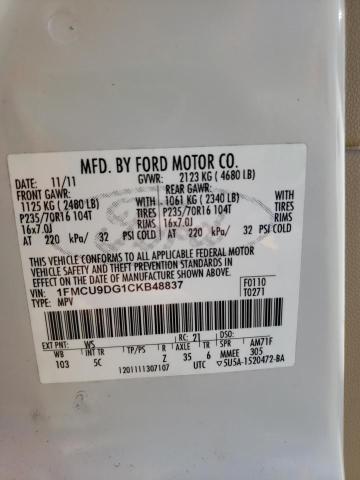 Photo 13 VIN: 1FMCU9DG1CKB48837 - FORD ESCAPE XLT 