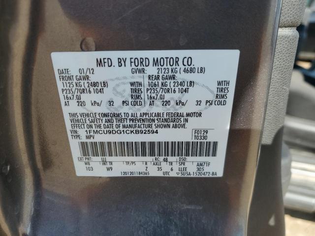 Photo 12 VIN: 1FMCU9DG1CKB92594 - FORD ESCAPE XLT 