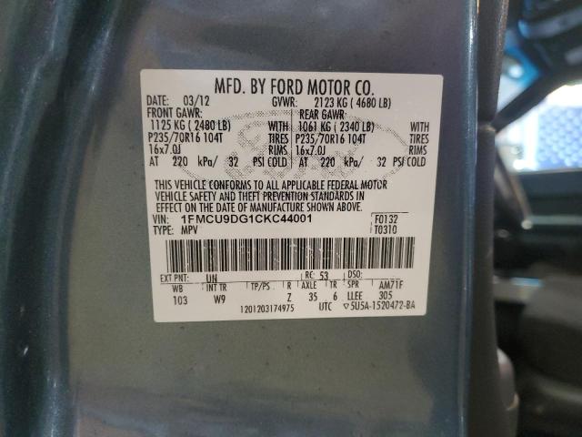 Photo 11 VIN: 1FMCU9DG1CKC44001 - FORD ESCAPE 