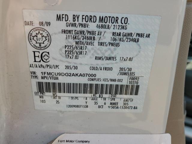 Photo 12 VIN: 1FMCU9DG2AKA07000 - FORD ESCAPE XLT 