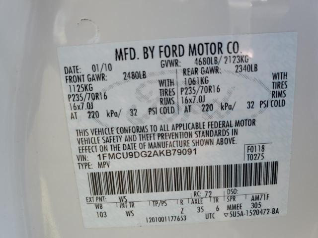 Photo 12 VIN: 1FMCU9DG2AKB79091 - FORD ESCAPE XLT 