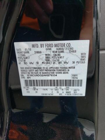 Photo 11 VIN: 1FMCU9DG2AKB79334 - FORD ESCAPE XLT 