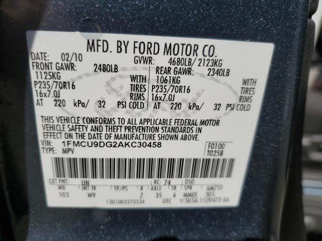 Photo 11 VIN: 1FMCU9DG2AKC30458 - FORD ESCAPE XLT 