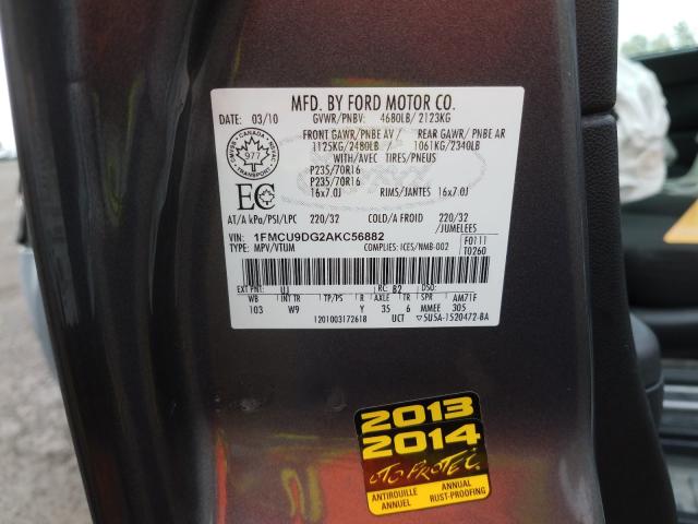 Photo 9 VIN: 1FMCU9DG2AKC56882 - FORD ESCAPE XLT 