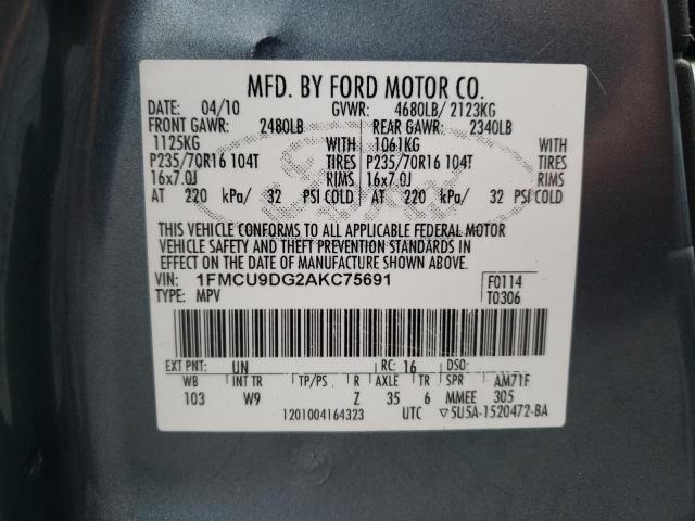 Photo 12 VIN: 1FMCU9DG2AKC75691 - FORD ESCAPE 