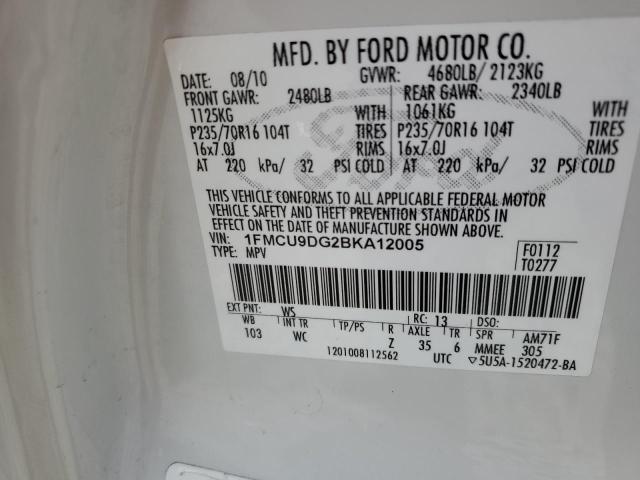 Photo 11 VIN: 1FMCU9DG2BKA12005 - FORD ESCAPE XLT 