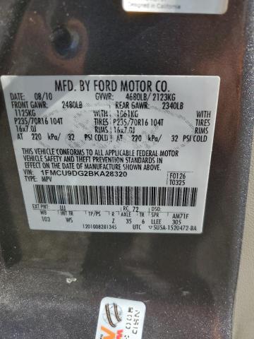 Photo 12 VIN: 1FMCU9DG2BKA28320 - FORD ESCAPE XLT 