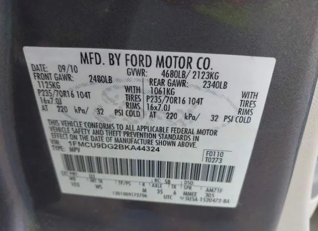 Photo 8 VIN: 1FMCU9DG2BKA44324 - FORD ESCAPE 