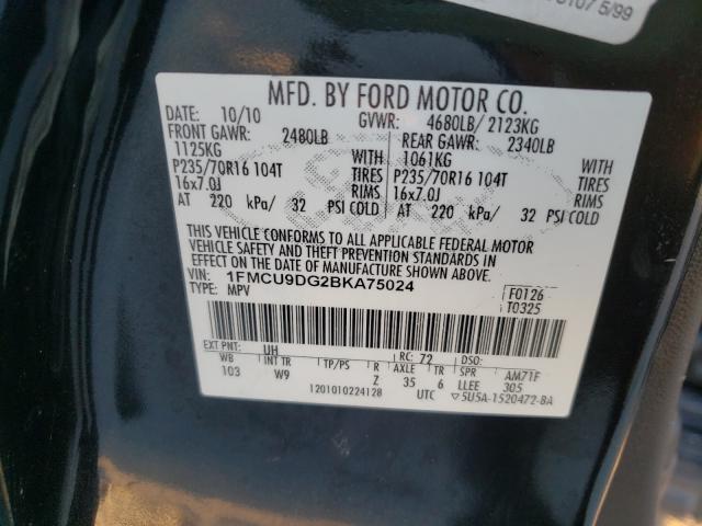 Photo 9 VIN: 1FMCU9DG2BKA75024 - FORD ESCAPE XLT 