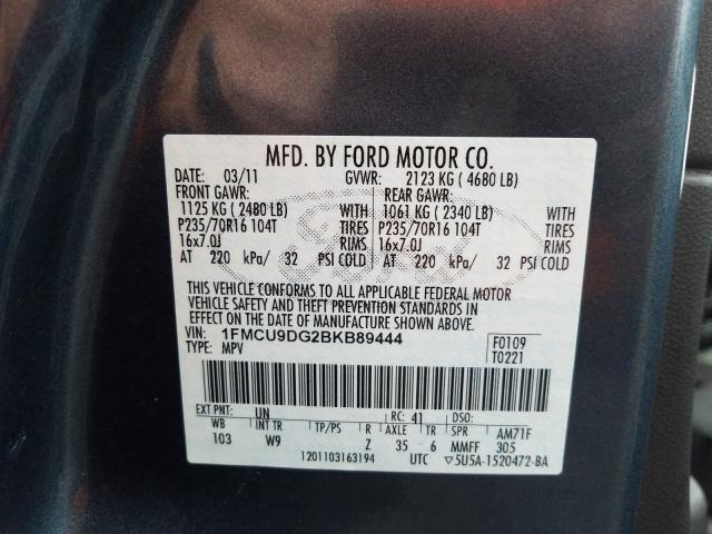 Photo 9 VIN: 1FMCU9DG2BKB89444 - FORD ESCAPE 